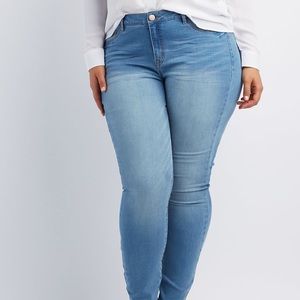 Charlotte Russe Light Wash Skinny Jeans - Size 24